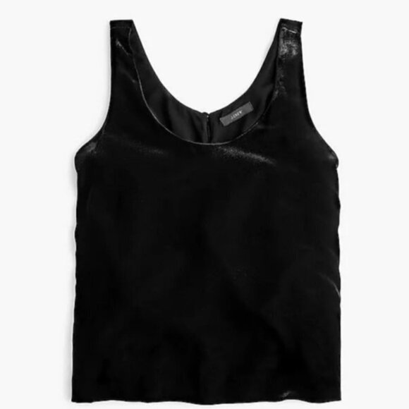 J. Crew Black Velvet Tank Layering Shell 6 Tall - Picture 1 of 11